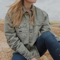 AUSTRALIAN SHIRT UNISEX CANVAS LONG SLEEVES KHAKI