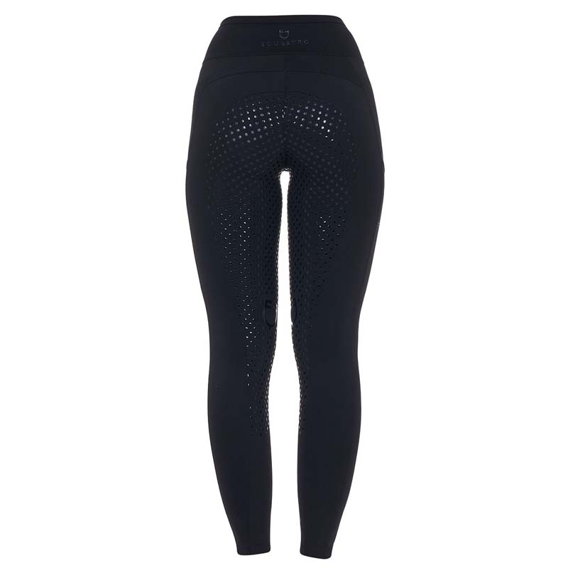 Equestro Riding Leggings Full Grip for Women - lightweight with perforated insert - 9787