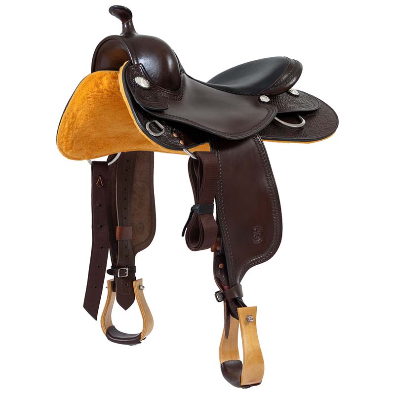 Garland Western Saddle Pleasure 'Small Butterfly Tooling Rose' in tooled leather - 4883