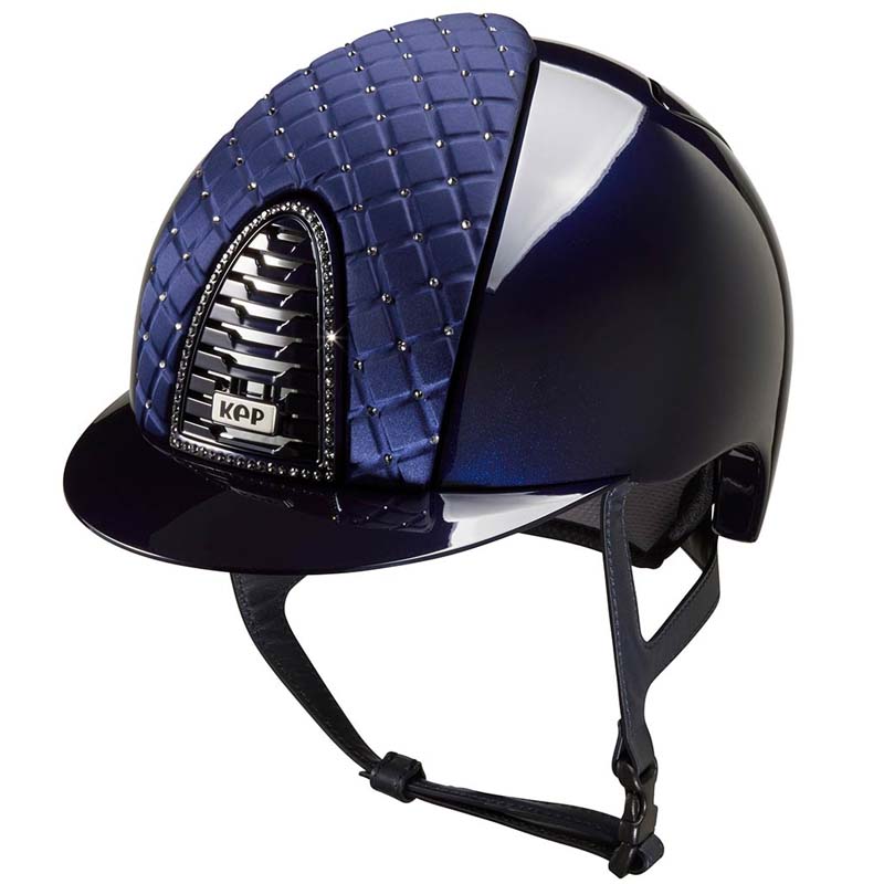 Kep italia cromo 2.0 polish riding helmet w/swarovski and satin - milano cross collection - 3432