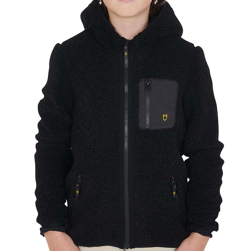 Equestro junior teddy jacket in soft plush with hood