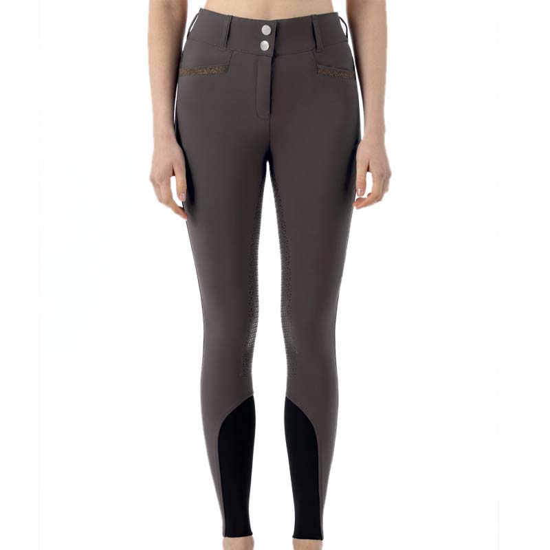 Equiline women's breeches crystalef gull grip w/high waist and glitter - 3819