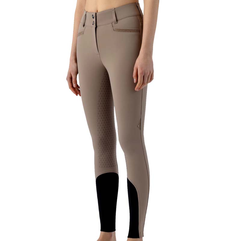 Equiline women's breeches crystalef gull grip w/high waist and glitter - 3819
