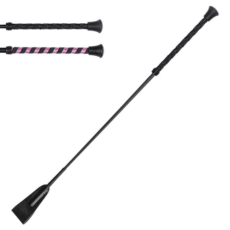 Short Riding Whip Equiline 65 cm with glitter handle - 9254