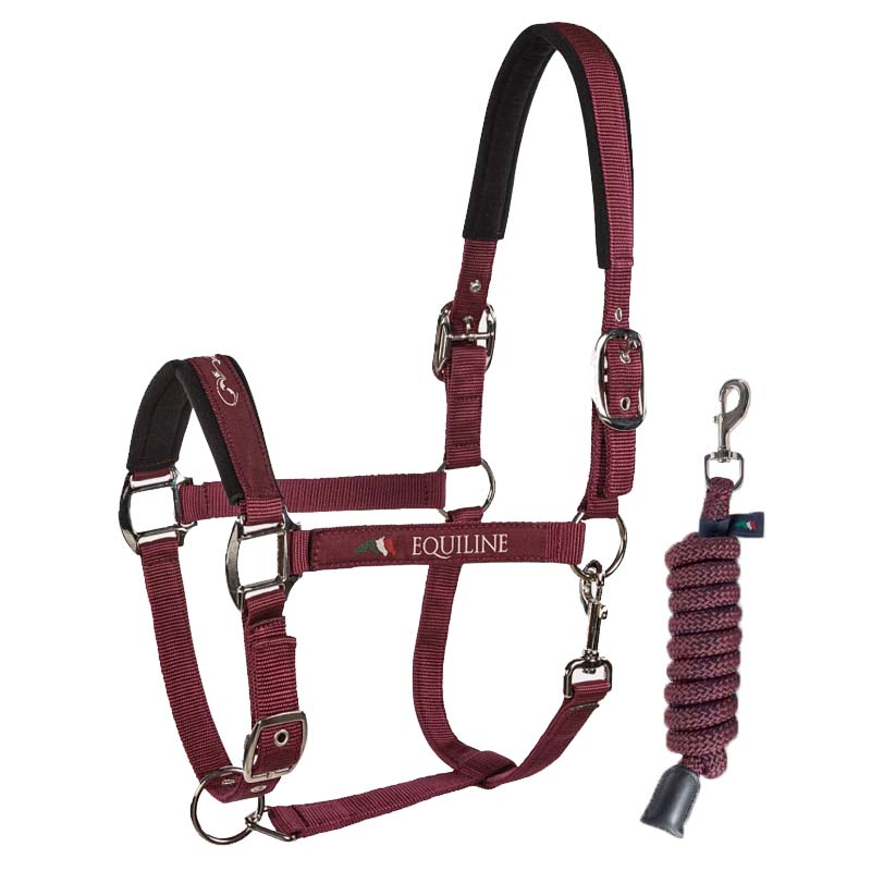 Equiline nylon halter with double settings and rope - 0349