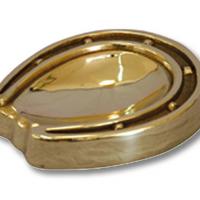 HORSESHOE SHAPED BRASS ASHTRAY