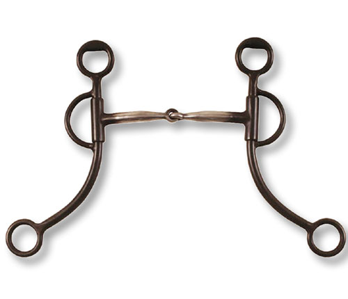 Western black iron bit long bars copper inserts - 4606