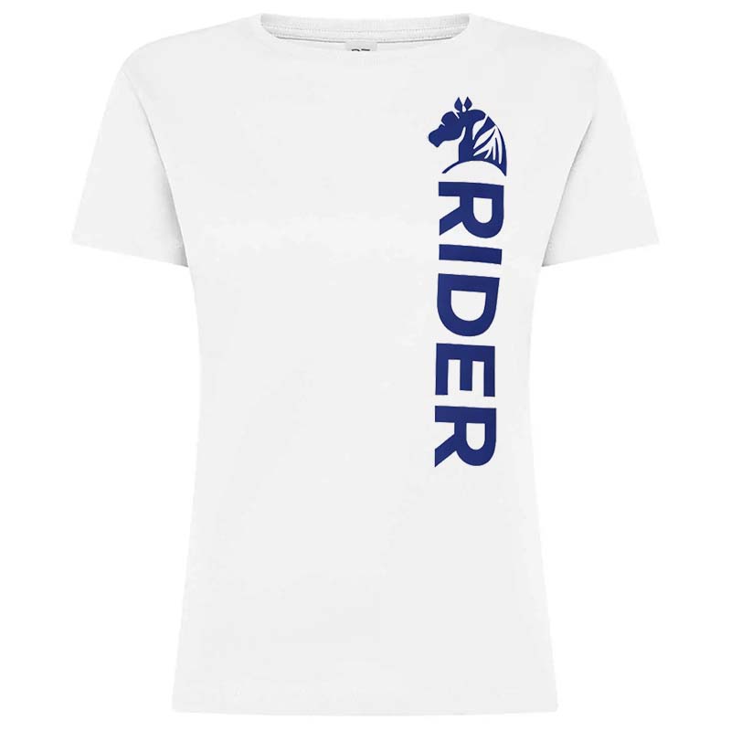 Women's Equestrian T-Shirt BLUE RIDER - white/navy print - 9397