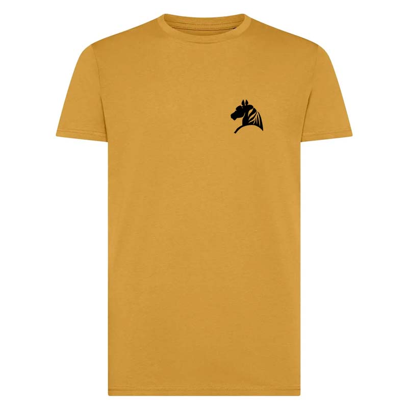 Men's Equestrian T-Shirt STABLE FORCE - mustard edition/black print - 9400