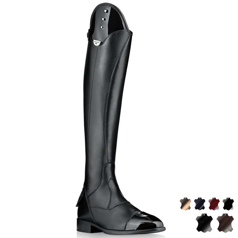Super elastic boots pioneer in soft leather and varnish w/swarovski model eris