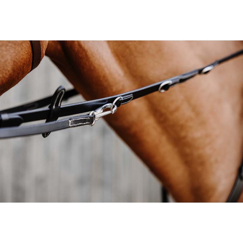Thiedemann leather reins with rings and snap - 0895