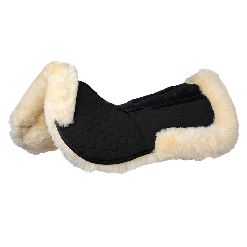 Equestro adjustable half pad in lycra and sheepskin - 3646
