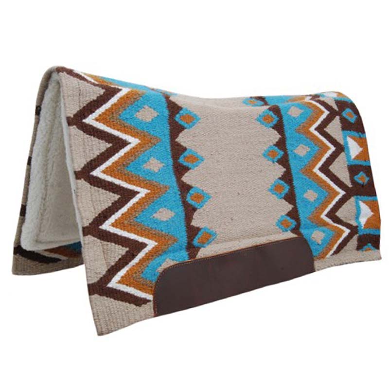 Western Saddle Pad Pool’s TEXAS in wool and felt, leather inserts - 5088