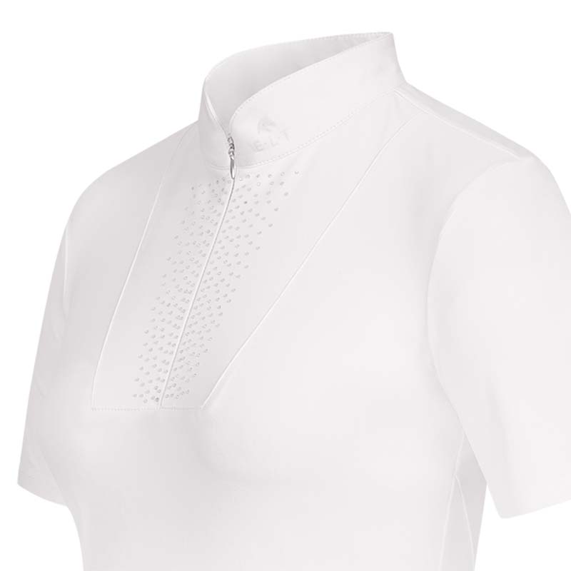 Competition polo shirt for girls elt mod. paola with rhinestones - 3516