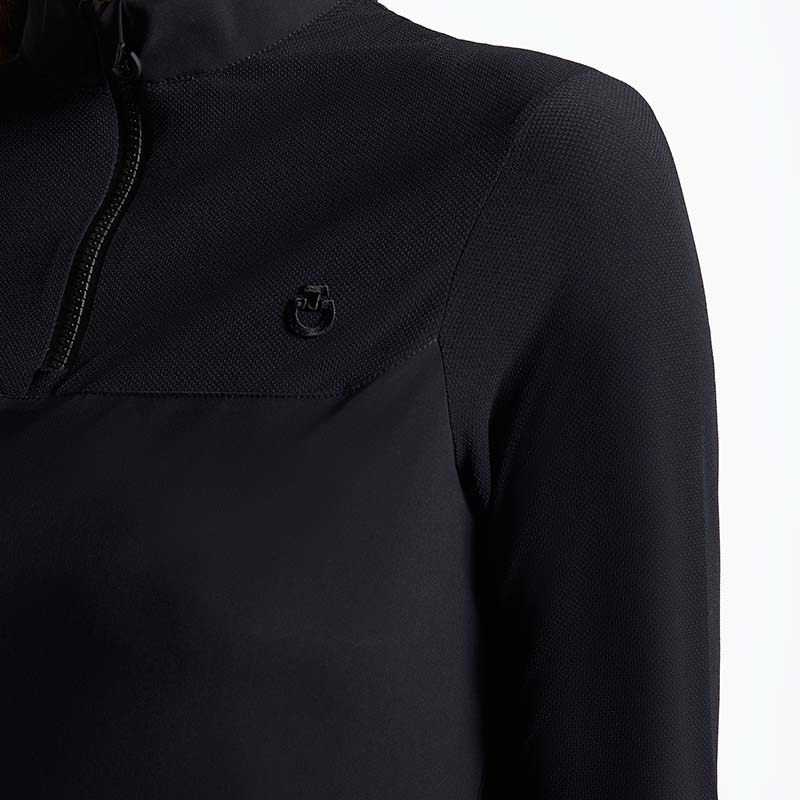 Cavalleria Toscana Women Training Polo Shirt w/perforated inserts, long sleeve - 9683