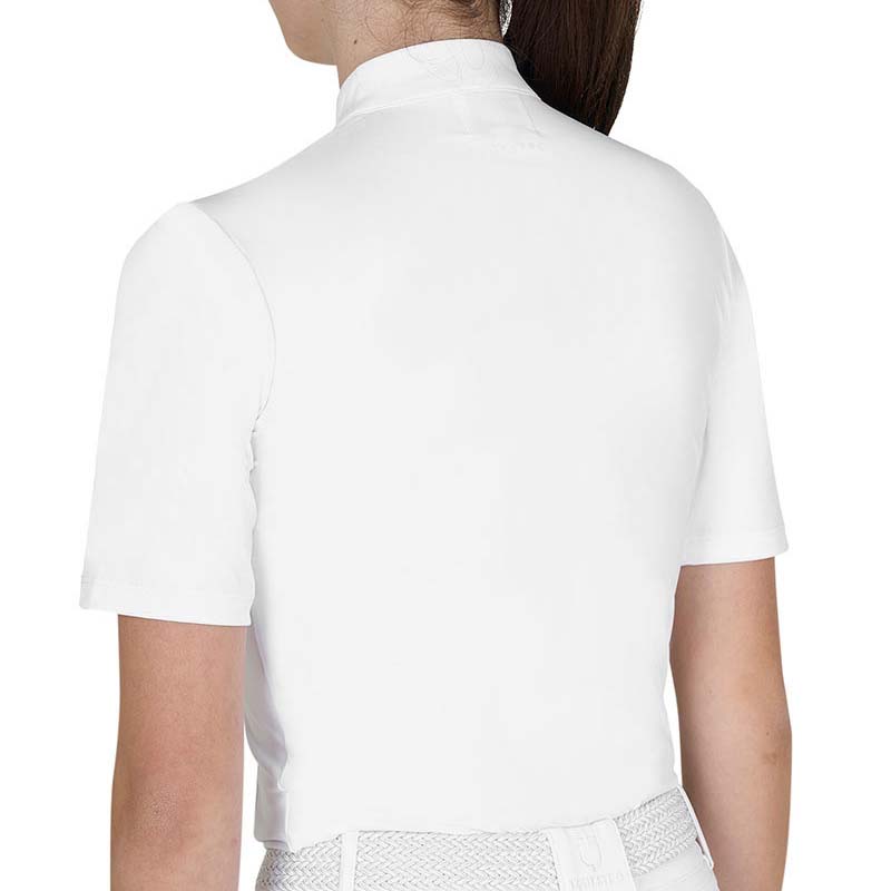 Equestro Lightweight Competition Polo for Girls - short sleeve, hidden buttons - 9745