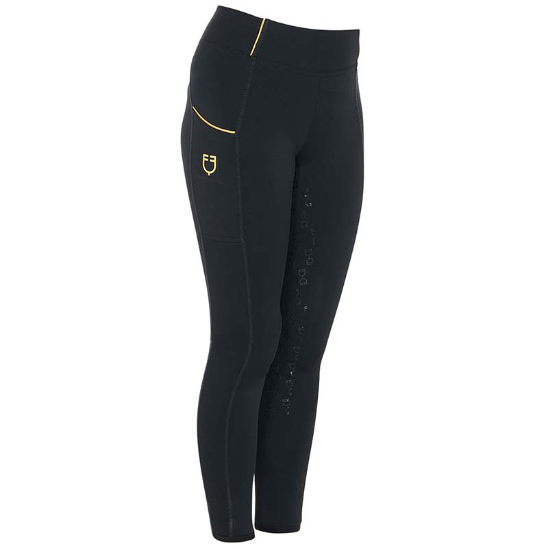 Winter Riding Leggings Equestro for Girl, Full-grip with fleece lining  - 9785