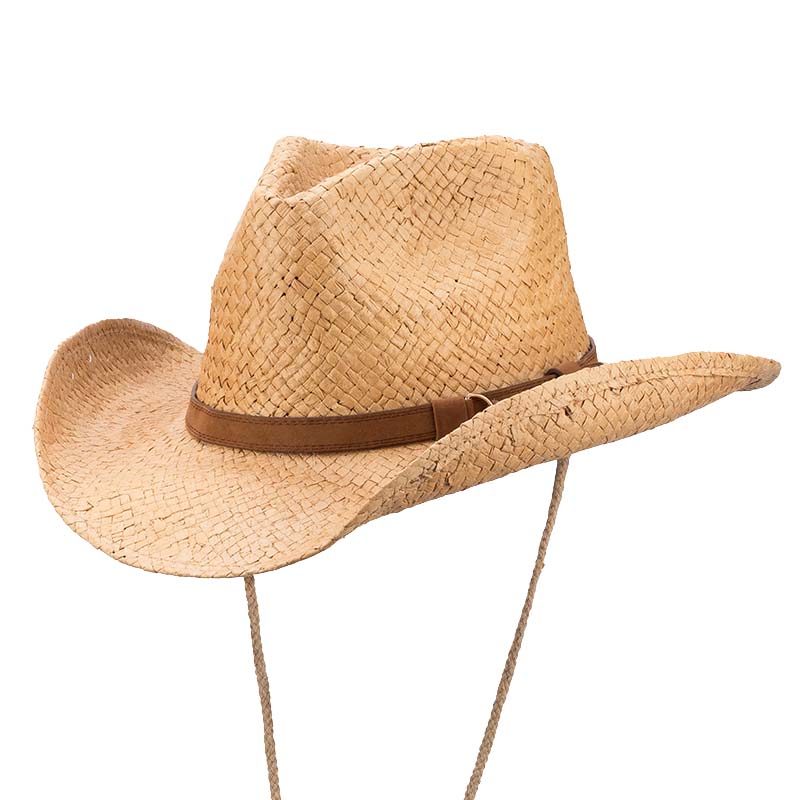 Western Paper Straw Hat BOULDER with brown hatband - 4078