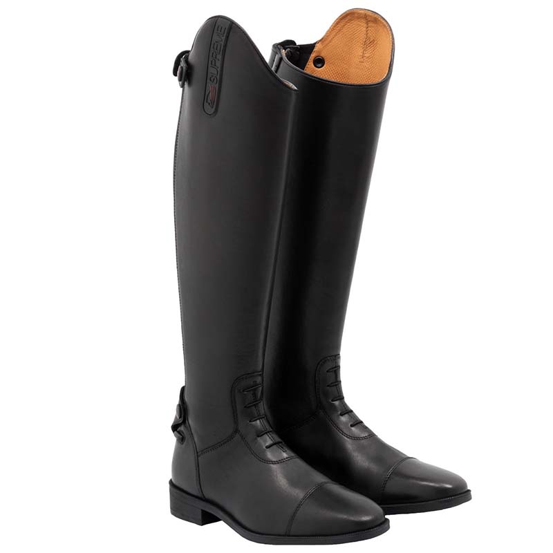 Supreme Unisex Leather Riding Boots with Laces - 3739