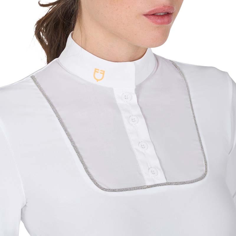 Show Polo Shirt Equestro Long Sleeve w/Buttons and Glitter details - 9856