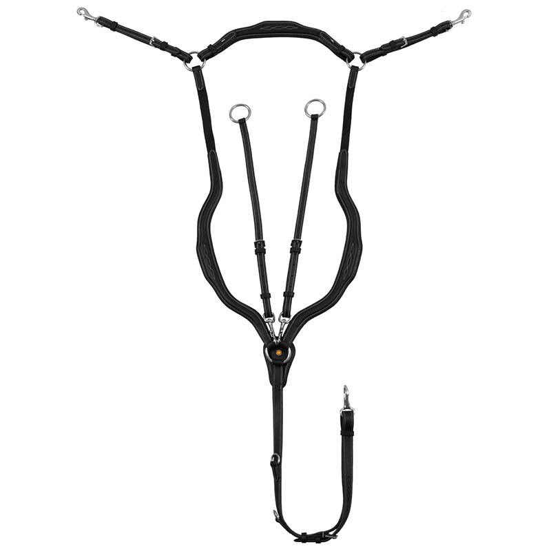 Equestro English Breastplate with Removable Martingale in Leather - 2631