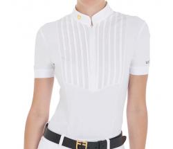 EQUESTRO RIDING POLO WITH PLEATED COTTON FOR WOMEN - 9062