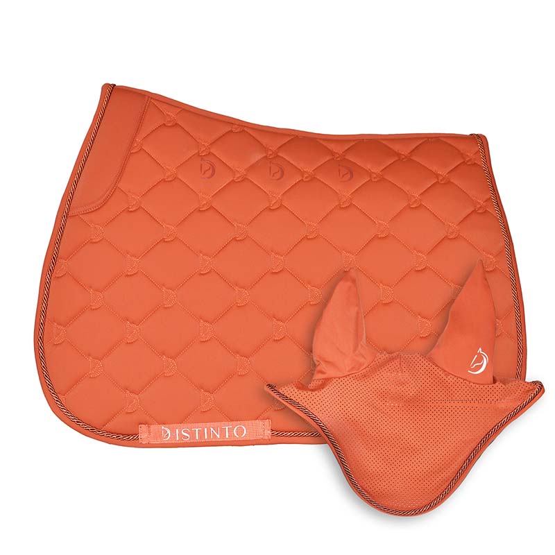 D-istinto orchidea english saddle pad set with ear bonnet - 3409