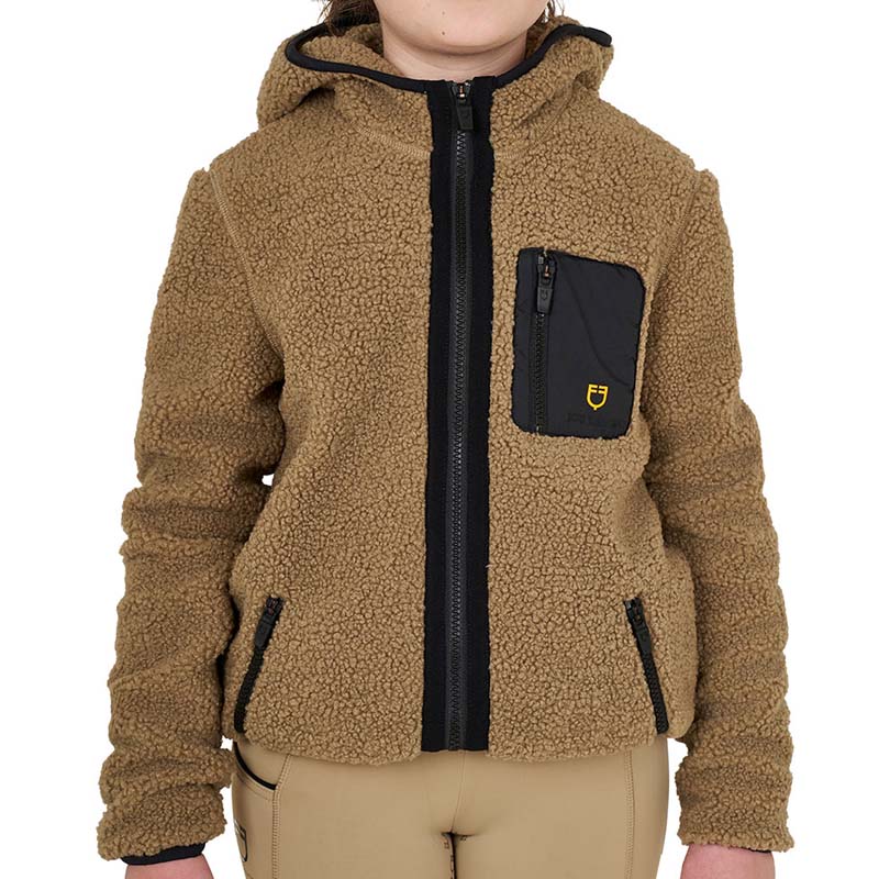 Equestro junior Teddy jacket in soft plush with hood - 9730
