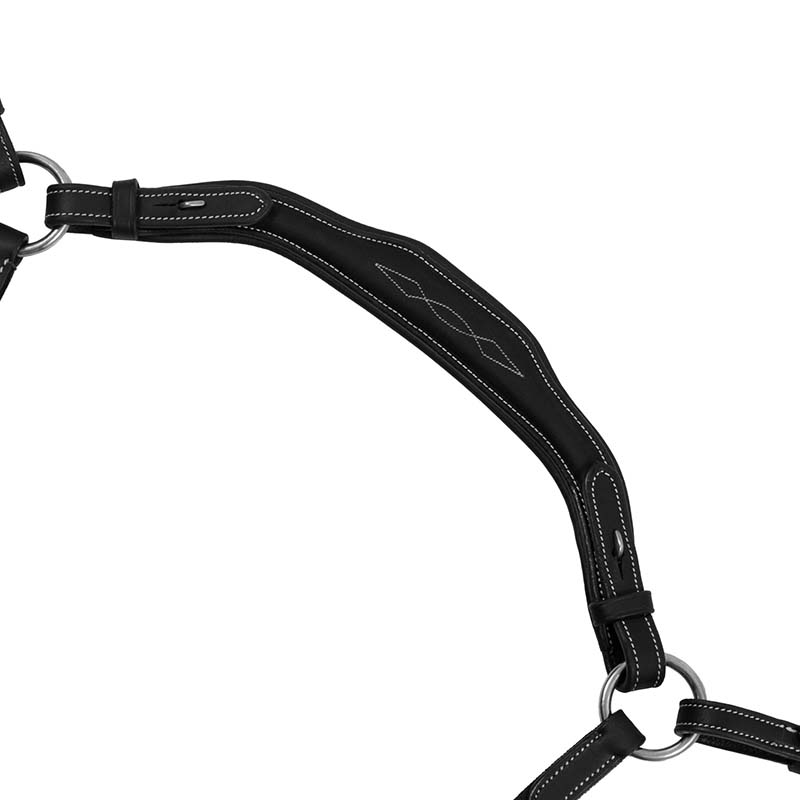 Equestro English Breastplate with Removable Martingale in Leather - 2631