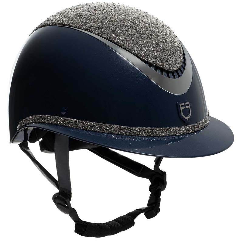 Equestro Luxury Wide Visor helmet with crystals - 3385
