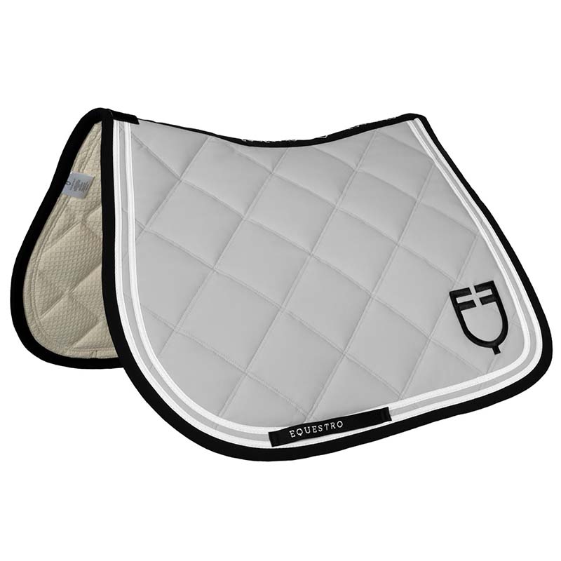 Equestro DOUBLE STRIPES Jump Saddle Pad in Technical Fabric - 9782