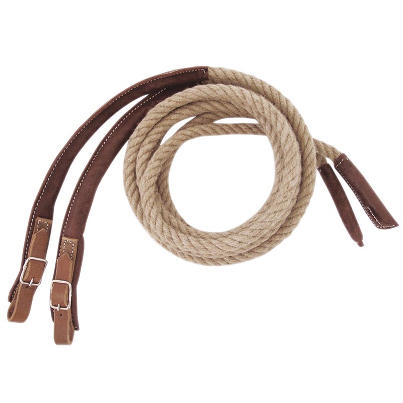 Rope reins for maremmana bridle with leather - 0947