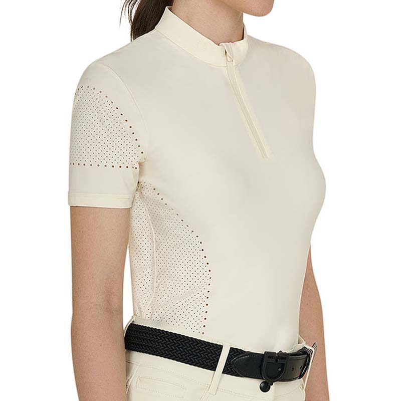 Short Sleeve Technical Riding Shirt Equestro for women - perforated design - 9056