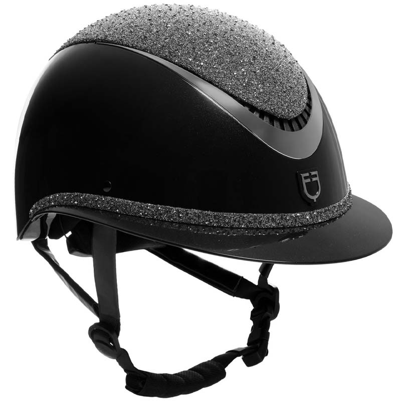 Equestro Luxury Wide Visor helmet with crystals - 3385