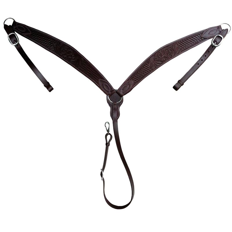 Western breastplate natowa flower tooling leather - 4775