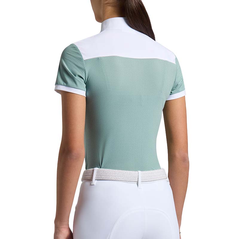 Girl competition polo shirt perforated jersey w/buttons  - 9576