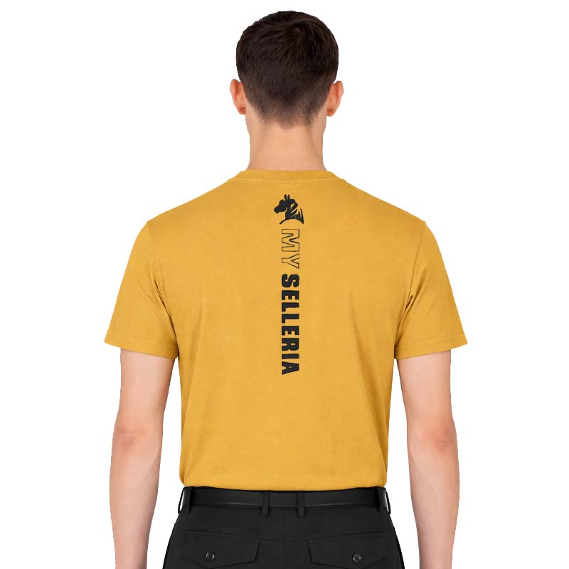 Men's Equestrian T-Shirt STABLE FORCE - mustard edition/black print - 9400