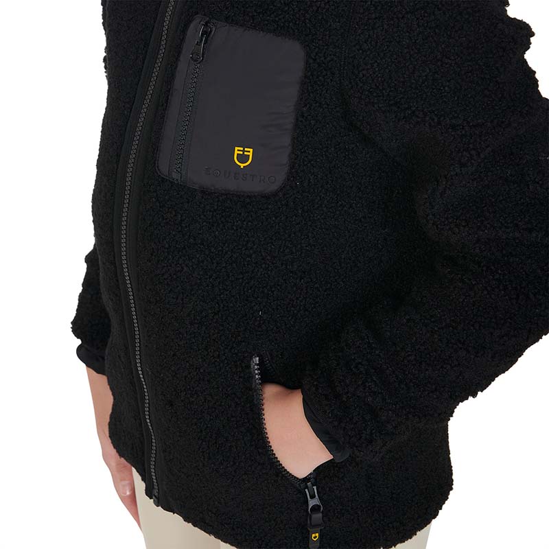 Equestro junior Teddy jacket in soft plush with hood - 9730