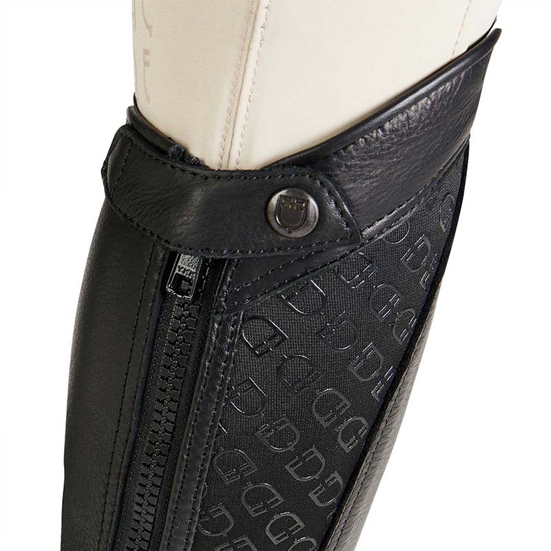 Equestro Unisex Half Chaps VESPUCCI in leather with logo insert - 3551