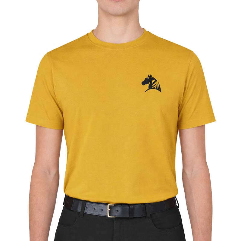 Men's equestrian t-shirt stable force - mustard edition/black print