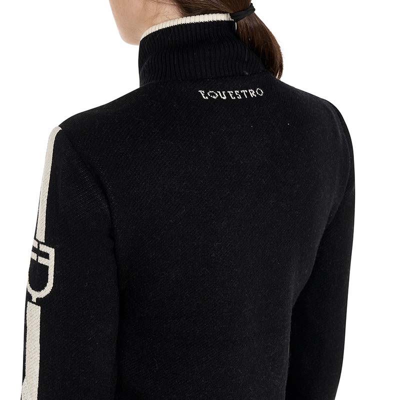 Equestro Puffer Jacket with Knit inserts for women - 9851