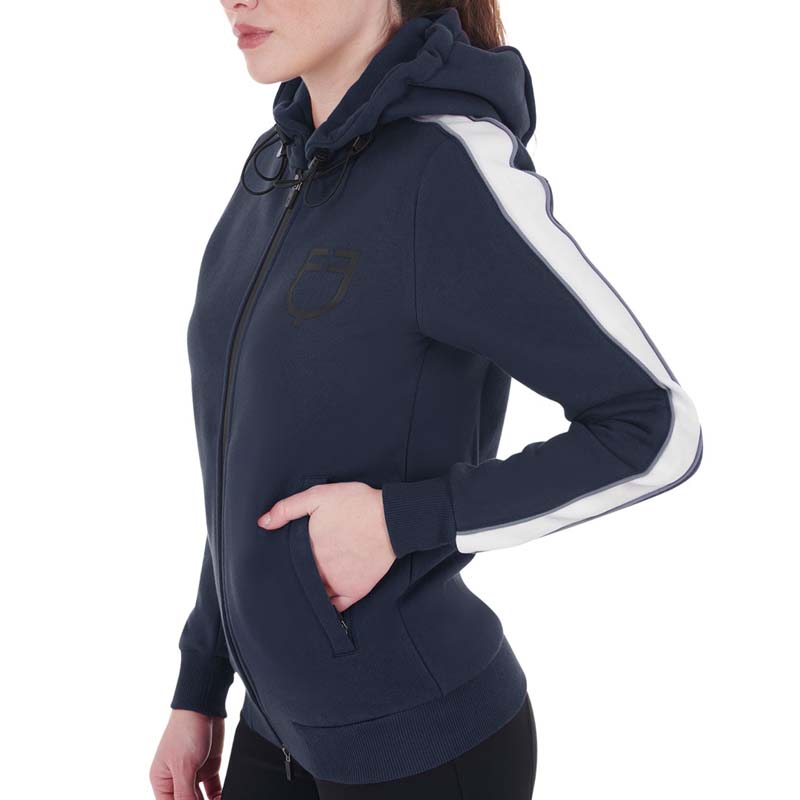 Equestro women's hooded sweatshirt in fleece cotton - 9740
