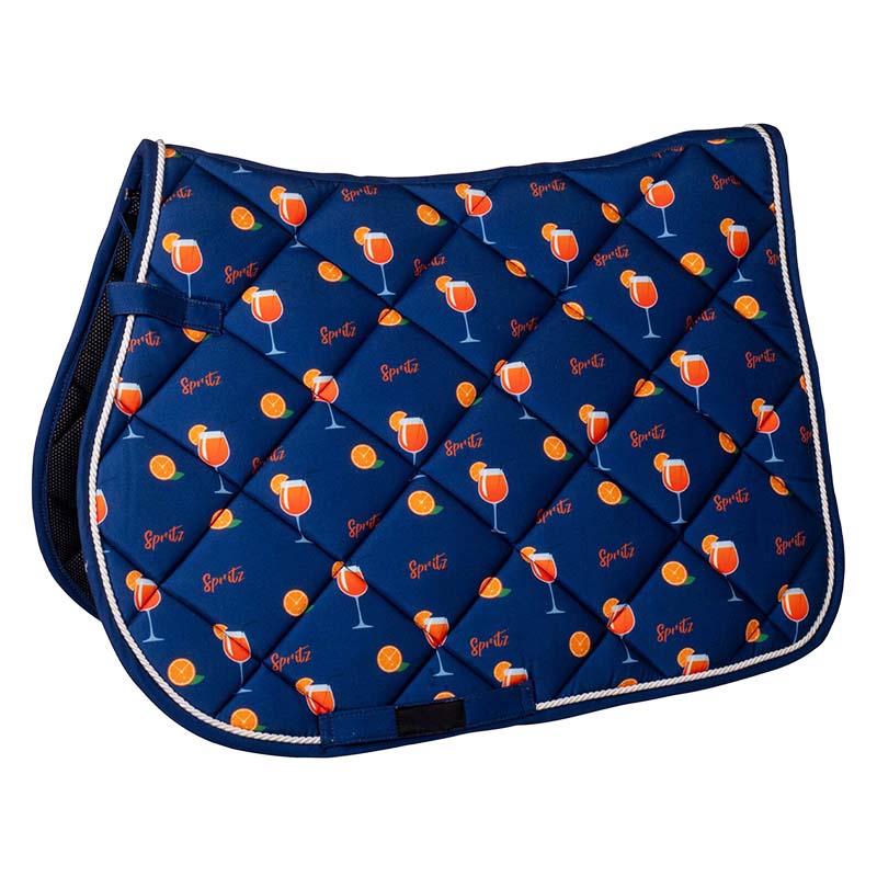 English saddle pad hkm for pony with spritz print