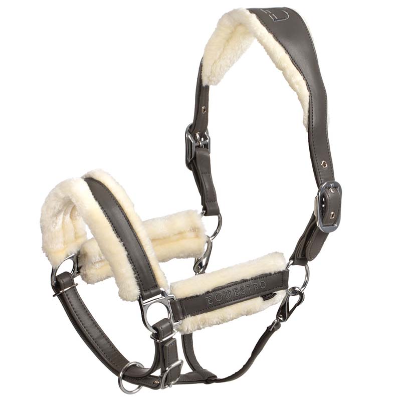 Equestro Synthetic Headcollar with faux Sheepskin - 0346