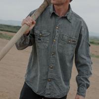 AUSTRALIAN SHIRT UNISEX CANVAS LONG SLEEVES GREY