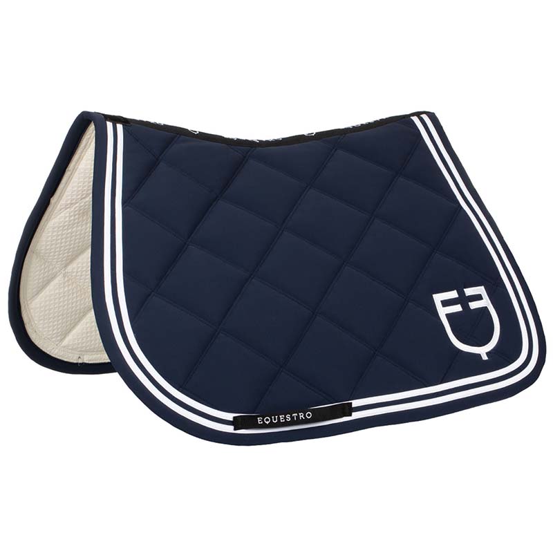 Equestro DOUBLE STRIPES Jump Saddle Pad in Technical Fabric - 9782