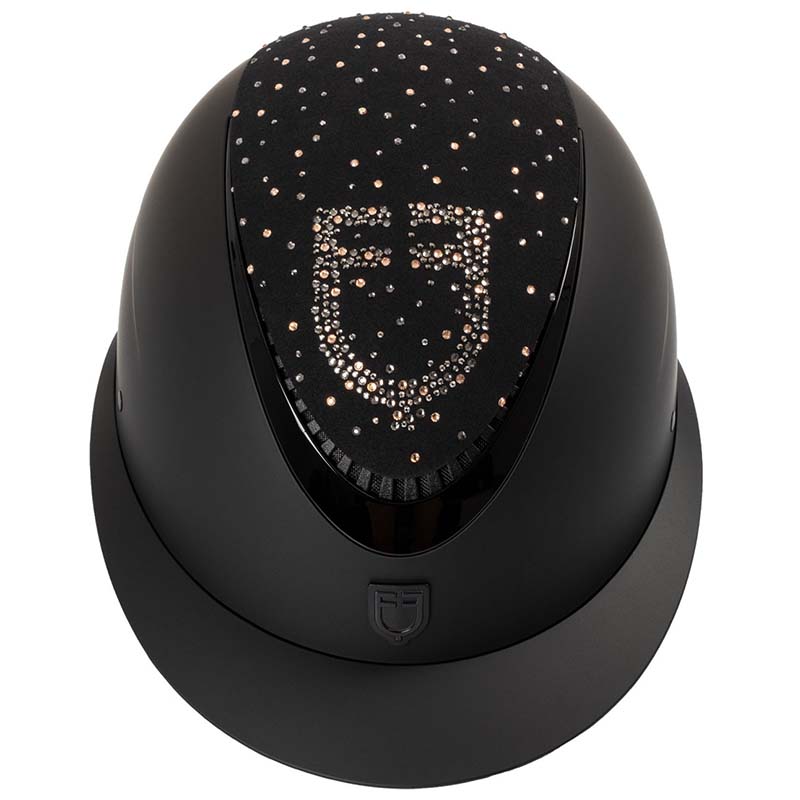 Equestro PROXIMA Riding Helmet with Rhinestone Logo and Matte Shell - 9802