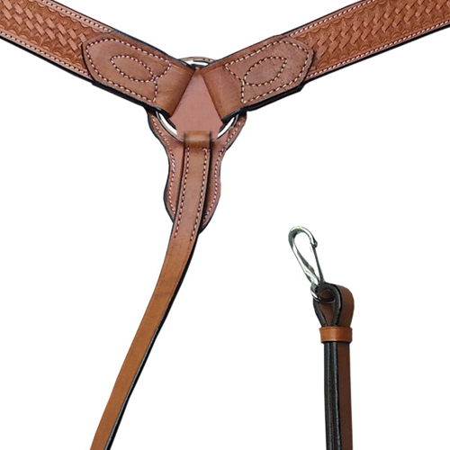 WESTERN BREASTPLATE NATOWA BASKET TOOLING LIGHT LEATHER MySelleria