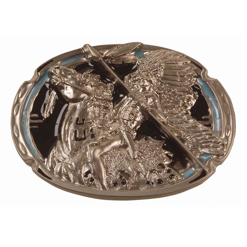 Western Lakota buckle various figures - 4186