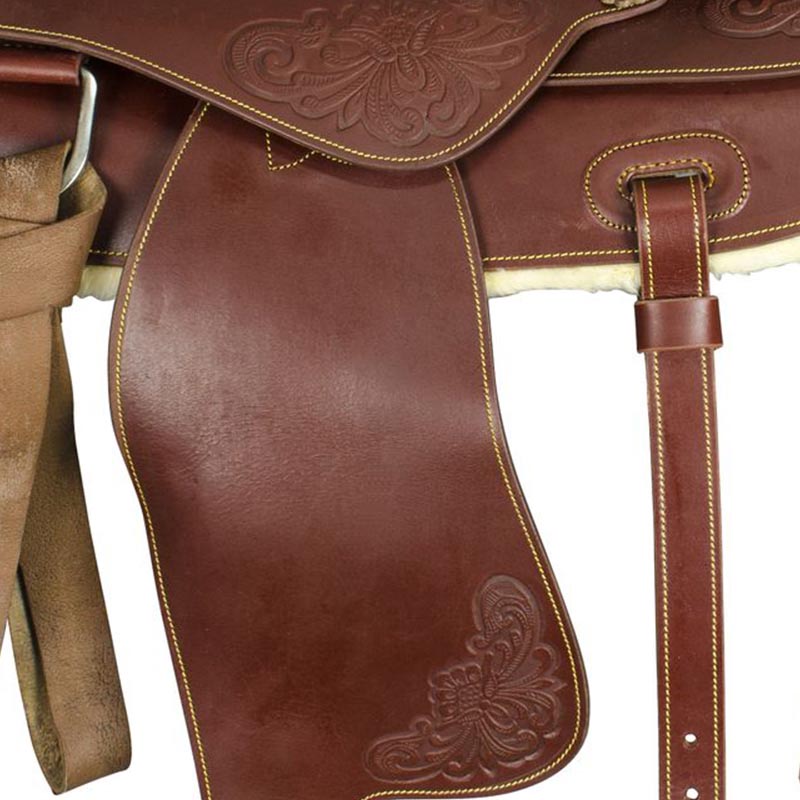 Western saddle lakota grased leather round skirt - 4869